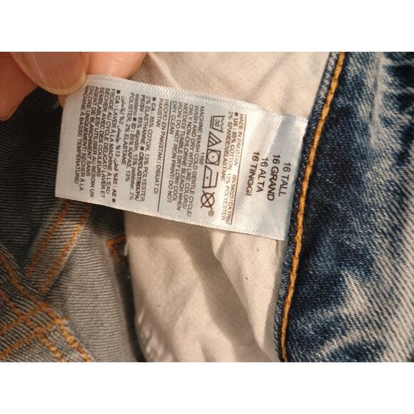 Old Navy O.G. Straight High Rise Ankle Raw Hem Ripped‎ Women's Size 16 Tall #1 - Picture 8 of 10